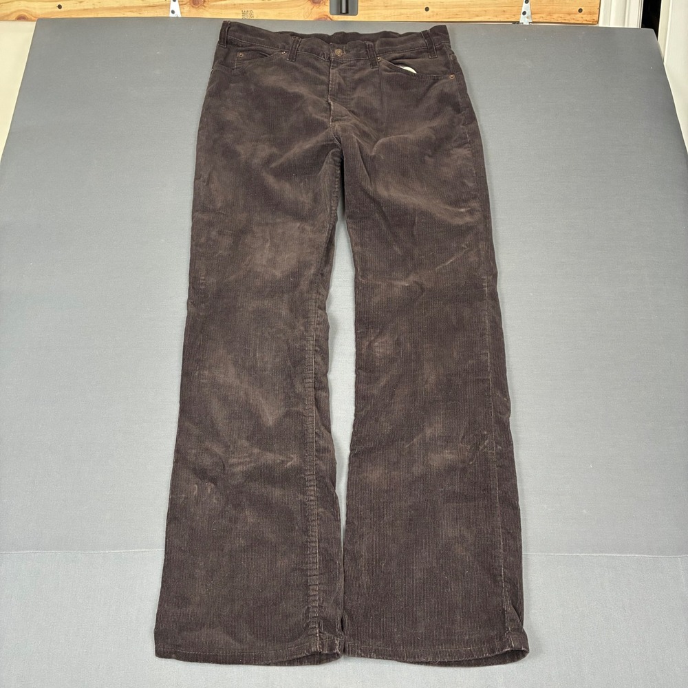 Vintage 80s Levi's 517 Bootcut Dark Brown Corduroy Pants Men's Size 34x31